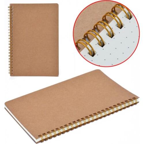 Solid Cardboard Cover Notebook A5 Medium Dotted Grid Spiral Journal 100 Pages Durable Notepad for Taking Note Diary Planning