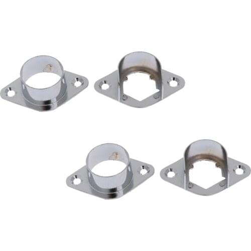 4x 25mm Hanging Rod Wardrobe Rail Holder Wardrobe Tube Support Bracket Clothes Hanging Rod Holder