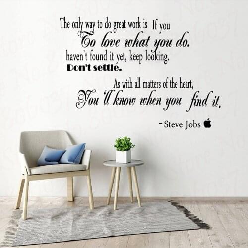 Famous Quotes By Steve Jobs Vinyl Wall Sticker Removable Inspirational Wall Decals For Office Living Room Decor WL1210