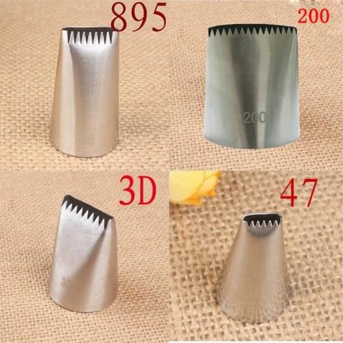 1pc/4pcs #3D#47#895#200 Cake Decorating Tips Set Pastry Icing Piping Nozzles Stainless Steel Single Row Flower Basket Nozzle