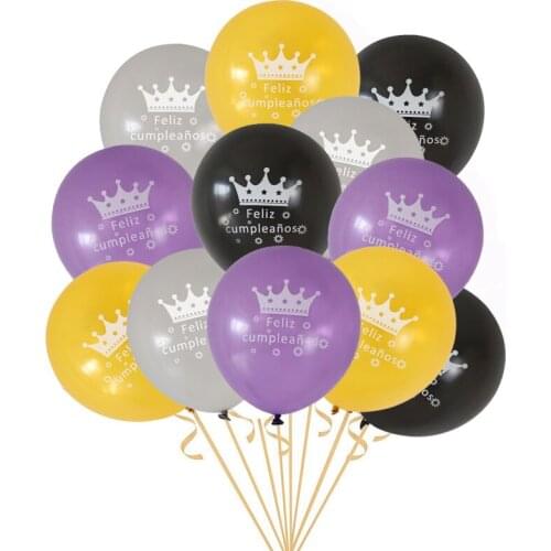 20pcs 10" Spanish Latex Balloon Feliz Cumpleanos Inflatable Air Globos Decoration Birthday Theme Party Ballons Supplies Ball