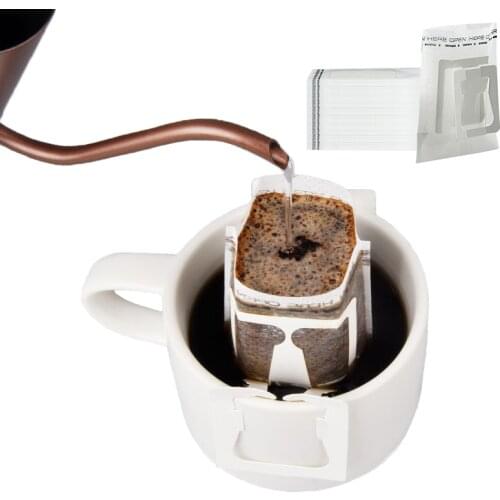 25Pcs/Pack Disposable Coffee Fliter Bags Portable Hanging Ear Style Coffee Filters Eco-Friendly Paper Bag For Espresso Coffee