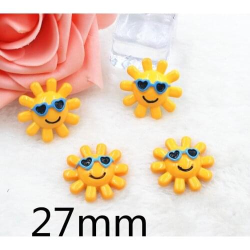 30pcs/lot resin cartoon DIY resin cabochons accessories flat back resin sun flower