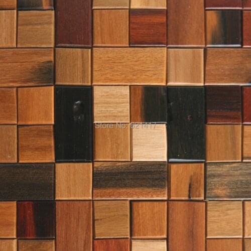 Natural ship wood 3d ancient old boat wooden mosaic tiles wall decoration materials HMWM1012 for backsplash kitchen wall