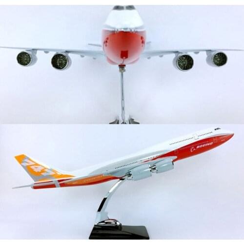 45cm airplane model toys B747-800 aircraft model 1/150 scale diecast plastic alloy plane with base F display collective