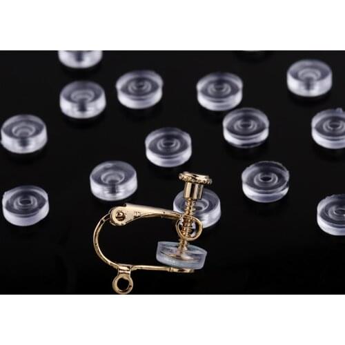 50pcs/lot Transparent Soft Silicone Anti-Pain Pad Ear Clip Anti-Pain Pad For Earrings Accessories DIY Jewelry Findings