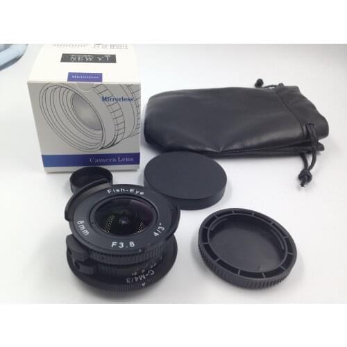 8mm F3.8 fisheye CCTV TV Movie c mount Wide Angle Lens for canon eosm nikon n1 fuji xt4 olympus panasonic M43 mirrorless camera