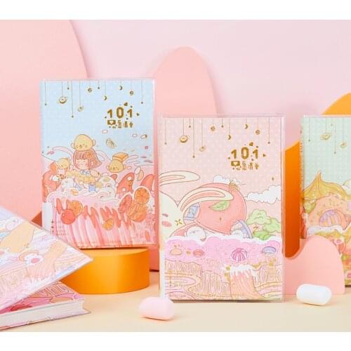 Dimi 118*184mm Painted Inside Pages 101 Wish List Series Girl Notebook Weekly Monthly Recording Journal Agenda School Stationery