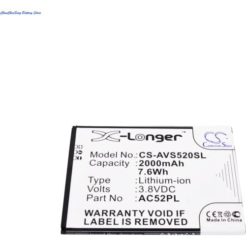 Cameron Sino High Quality 2000mAh Battery AC52PL for Archos 52 Platinum