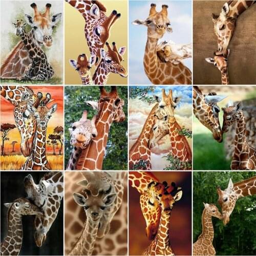 Diamond Painting Animals Cross Stitch 5D DIY Full Square/Round Diamond Embroidery Sale Giraffe Bead Picture Kits Home Decor
