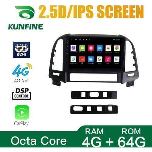 Octa Core Android 10.0 Car DVD GPS Navigation Player Deckless Car Stereo for Hyundai Santafe 2009 2010 2011 2012 Headunit Radio