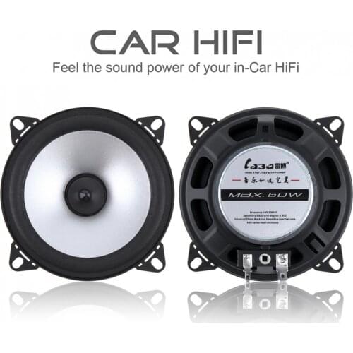 LB - PS1401D 2pcs 4 Inch 12V 60W 2 Way Car Coaxial Vehicle Door Auto Audio Music Stereo Full Range Frequency Hifi Speakers