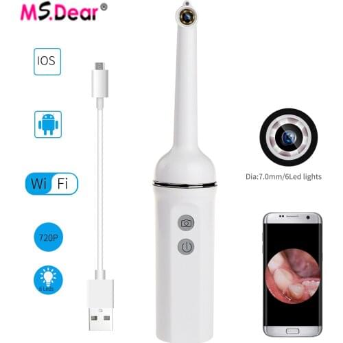 Wireless WiFi Oral Endoscope Dental Camera 1080p HD Intraoral Endoscope Adjustable 6 LED Light Mouth Inspection