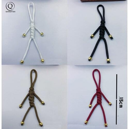 Various Color 4mm Humanoid Umbrella Rope Keychain Lanyard Pendant DIY Jewelry Accessories Brass Spacer Beads Handmade Woven Cord