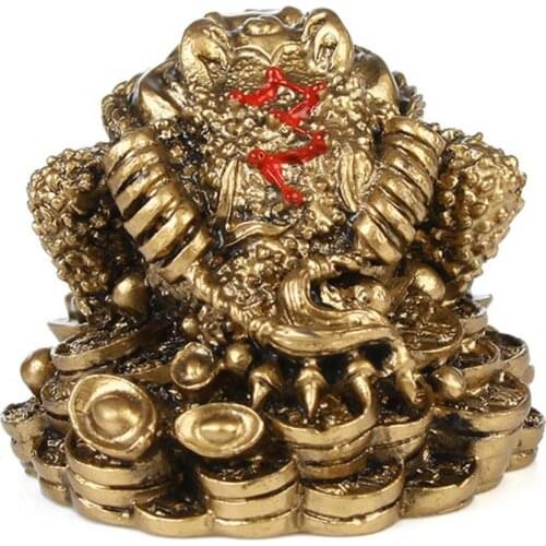 Resin Feng Shui Toad Luck Fortune Ornament Home Office Business Decorative Craft