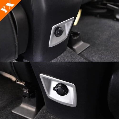 For Toyota RAV4 RAV 4 2016 2017 2018 Accessories ABS Silver Car Rear Armrest Box Cigarette Lighter Internal Decor sticker cover