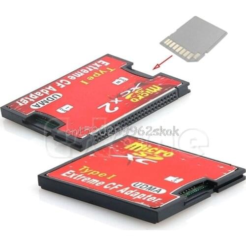 Double Micro SD TF SDHC SDXC To CF Type I UDMA HighSpeed Memory Adapter