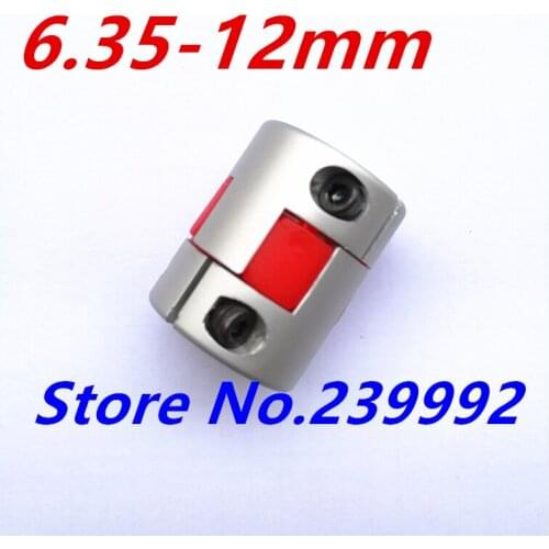 6.35 mm to 12 mm CNC Motor Jaw Shaft Coupler Flexible Coupling OD 25x30mm Coupling Spider Flexible shaft coupling 6.35mm 12mm