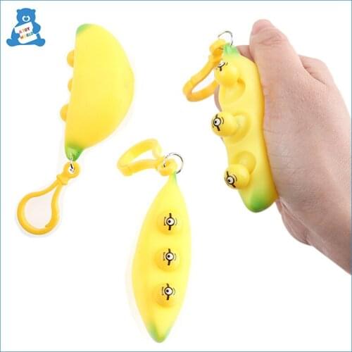 Fidget Toys Decompression Banana Toys Squishy Squeeze Stress Reliever Toy Keychain Cute Stress Adult Toy Kids Xmas Gift Pendant