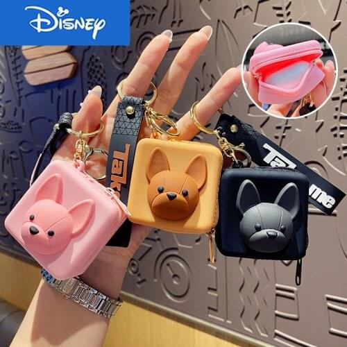 Creative Cute Bulldog Coin Purse Metal Keychain Personalized Storage Bag Key Chain Pendant Couple Keyring Accessories