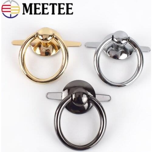 Meetee 4/10pcs ID25mm Bag Hanging O Ring Buckles Female Bag Side Chain Nail Ring Hook DIY Luggage Strap Hardware Accessories