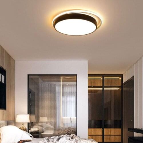 Minimalist Design Acrylic Black Gold Ceiling Lamp for Bedroom Living Dining Study Room Kitchen Decor Chandelier Light Fixture