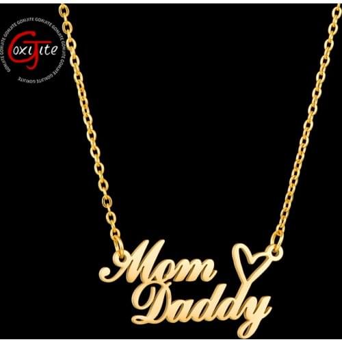 Goxijite Fashion Custom Name Necklace Stainless Steel Double Name Hollow Heart Choker Nameplate Necklaces For Lover Best Gift