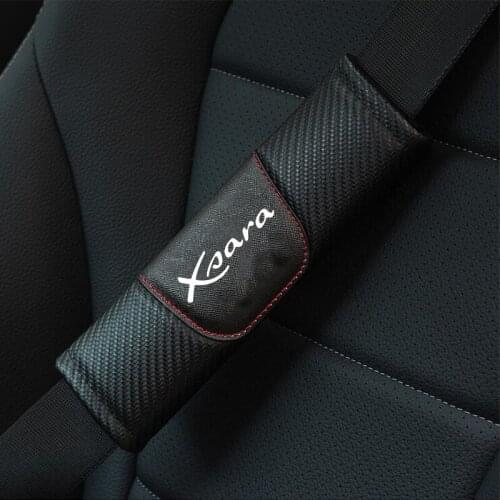 For Citroen Xsara 2pcs Fashion Carbon Fiber Leather Car Seat Belt Cover Car Seat Belt Shoulder Pad Car Accessories Car Styling