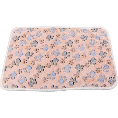 Pet Dog Blanket Soft Warm Fleece Washable Blanket for Cat Kitten Puppy with Cute Paw Print Sleeping Mat MUMR999