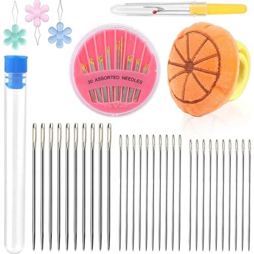 Imazy Sewing Needles Kit With Threader, Seam Ripper, Storage Bottle Hand Sewing Needles For Hand Quilting Repair Embroidery