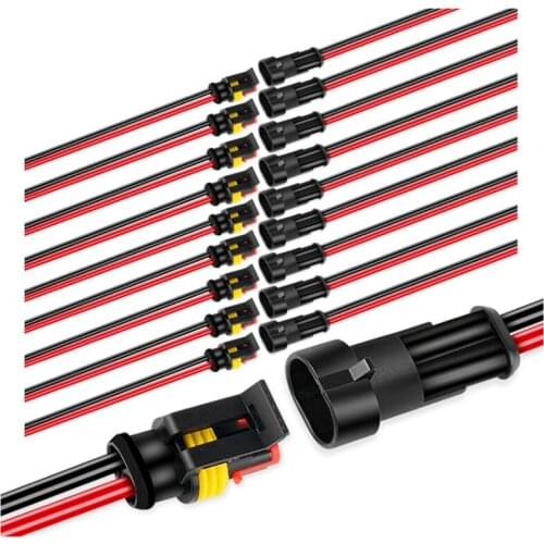2Pin Way 16AWG Male & Female Waterproof Electrical Connectors Plug Socket Kit 1.5mm Series Terminal Connector-10/5 Pack