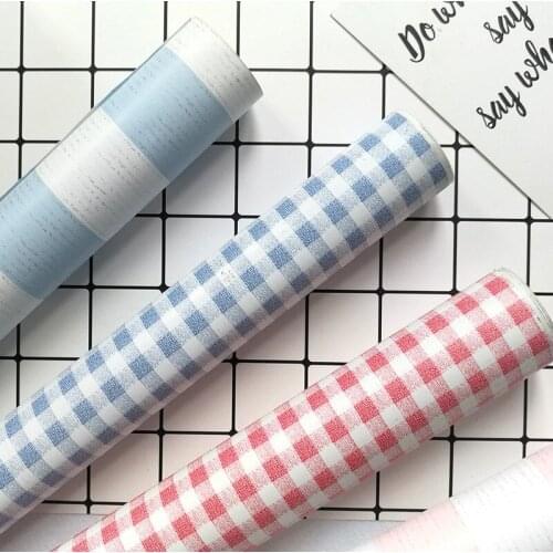 Cartoon plaid pattern Wallpaper Cute Style self adhesive wallpaper For Home Decoration Living Room Bedroom Wall Decor
