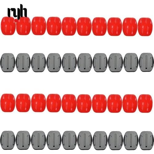 Surface Mount Mount Base + 20 pcs 3 M Adhesive Sticker For Gopro hero 9 8 7 6 5 4 3 for Xiaomi for Yi for osmo SJ4000 20 pcs Set