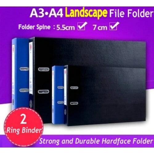 Landscape 2 Ring Binder Folder A4 A3 Document Organizer Transparent Bag A4 A3 Sheet Protective Document Bag