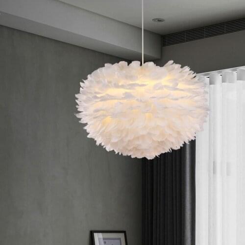 Feather Pendant Light Modern Minimalist Living Room Dining Room Hanging Lamp Warm Creative Bedroom Childrens Room Light Fixture