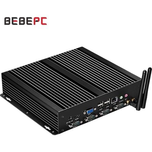 BEBEPC Fanless Mini Compute 4 COM Pentium 2117U Celeron 1037U Windows XP Mini PC Core i5 3317U 4*RS232 wifi 8*usb Industrial PC