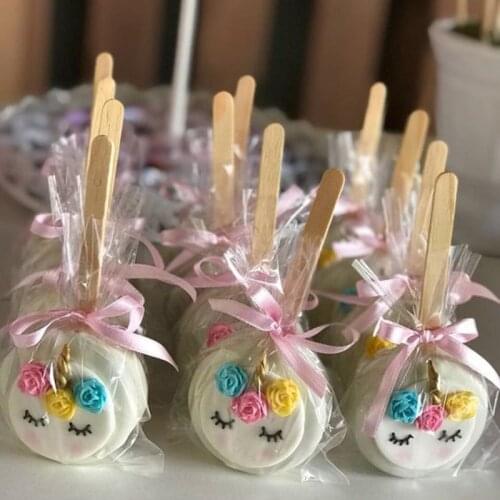 WEIGAO 100Pcs Transparent Cellophane Bag Plastic Gift Bags Clear Candy Cone Bags for Wedding Birthday Party Baby Shower Decor