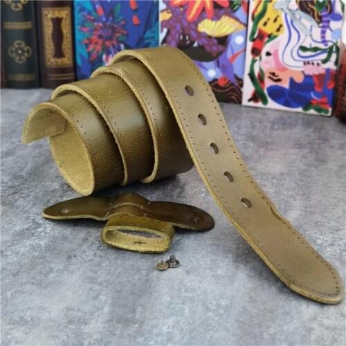 Army Green Leather Belts Without Buckles Mens Belt Ceinture Homme Mens Leather Belts Without Buckles Waist Belt Male Strap SP14