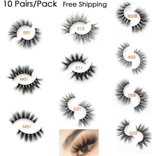 Visofree Lashes Multipack 10 Pairs 3D Mink Lashes False Eyelashes Best Sell Mink Eyelashes Natural Dramatic Eyelashes For Makeup