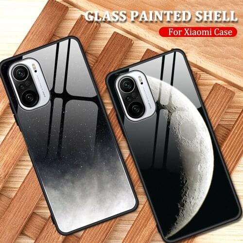 Luxury pattern Phone Case For Xiaomi Poco F3 X3 Pro NFC Starry sky Cover For Poco X3Pro F3 Tempered Glass Case Protective Caqa