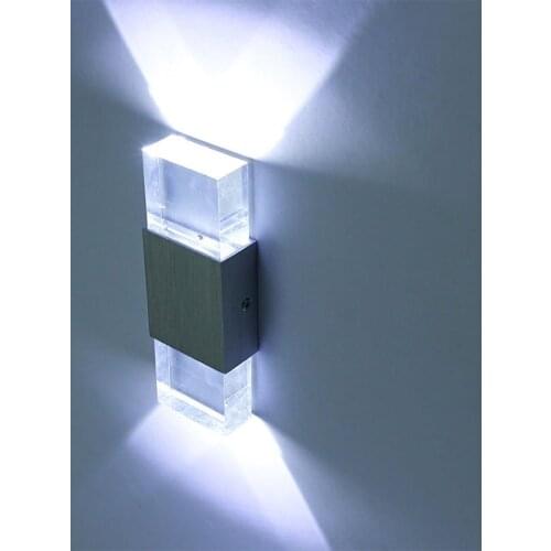 Modern Indoor 6W COB LED Wall Lamp Aluminum Alloy Acrylic Up And Down Double Head Wall Lamp Bedroom Courtyard Wall Lights