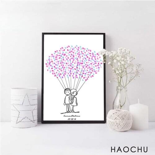 Amazing Custom Names and date Party Guestbook For Fingerprint Signature Wedding Decoration Fingerprint Birthday Gift Bride Groom