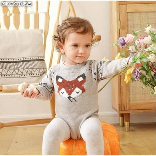 Knitted Baby Clothes Newborn Baby Romper Sweater Boy Long Sleeve Infant Toddler Jumpsuit Cotton Baby Boy Romper Onesie Clothes