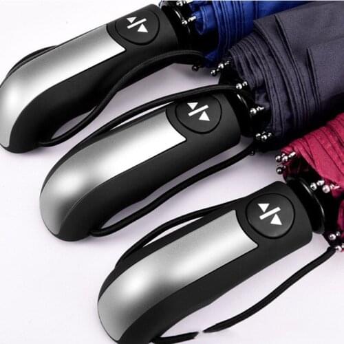 10 Ribs Full Automatic Black Umbrella Waterproof Fully-automatic Sunny and Rainy Men and Women Wind Resistant Umbrella B65
