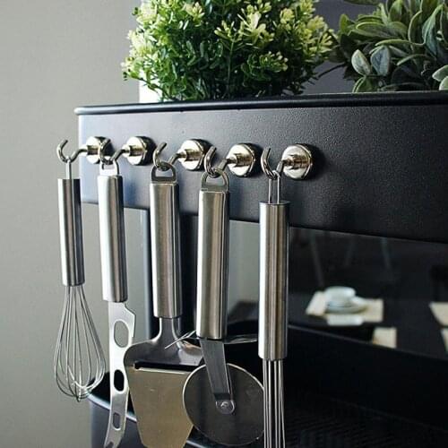 10 pieces of powerful magnetic hooks, heavy-duty wall hook hangers, key coat cup hangers for home kitchen storage organization