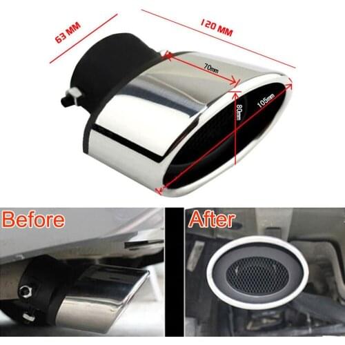 2 Pcs Stainless Steel Car Tail Rear Round Exhaust Pipe Tailpipe Muffler Tip Fit For M6 2003-2008 car Accessories Car styling