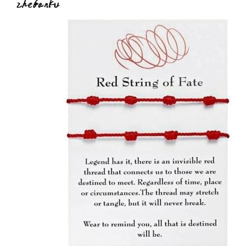 2Pcs 7 Knots Red String Bracelet For Good Luck Amulet For Success And Prosperity Friendship Bracelet
