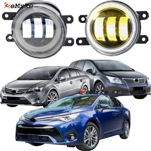 2x Led Angel Eye DRL for Toyota Avensis T27 T270 2009-2011-2015 2016 2017 2018 LED Fog Lights Lamp Lens Daytime Running Light
