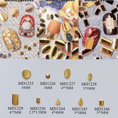 3D 200pcs/bag Metal Stud Round Rectangle Oval Drop Square Triangle Metal Stud md1225-1246