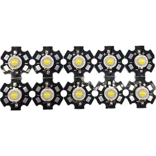 50pcs/lot High Power 1W 3W Cool / Warm White 3500K 6500K 15000K LED Bulb Chip Crystal Diodes Light With 20mm AL Star Base